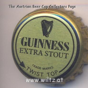 Beer cap Nr.1013: Guinness Extra Stout produced by New Zealands Breweries/Auckland