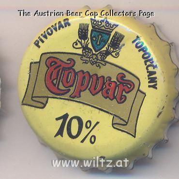 Beer cap Nr.1382: Topvar 10% produced by Topvar Pipovar a.s./Topolcany
