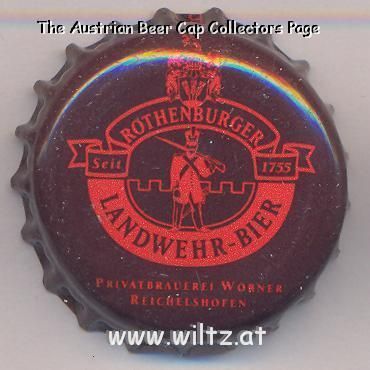 Beer cap Nr.4024: Dunkles Landwehr Bier produced by Privatbrauerei Wörner/Reichelshofen