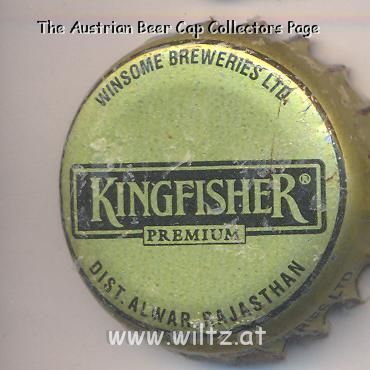 Beer cap Nr.12768: Kingfisher Premium Lager Beer produced by Winsome Breweries Ltd./Dist. Alwar